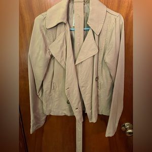 Abercrombie and Fitch Khaki cropped jacket with belt